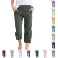 thumbnail image 1 of NinXxx Women's Wide Leg Pants with Pockets Lightweight High Waist Tie Knot Loose Trousers Army Green L, 1 of 5