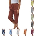 thumbnail image 1 of NinXxx Women's Wide Leg Pants with Pockets Side Slit Loose Fit Warm Weather Brick Red XL, 1 of 4