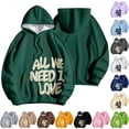 thumbnail image 1 of NinXxx Women's Winter Lined Hoodie Streetwear Sweatshirt Cold Weather Dark Green S, 1 of 5