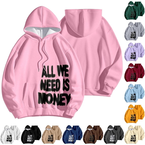 NinXxx Women's Winter Lined Hoodie Streetwear Sweatshirt Cold Weather Pink S