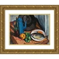 thumbnail image 1 of Nina Aleksandrowicz 18x14 Gold Ornate Wood Frame and Double Matted Museum Art Print Titled - Still Life with Fish (1924), 1 of 4