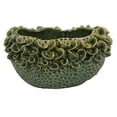 thumbnail image 1 of Nina Decorative Bowl, Textured Green Ceramic, Abstract Floral 13 Inch, 1 of 5