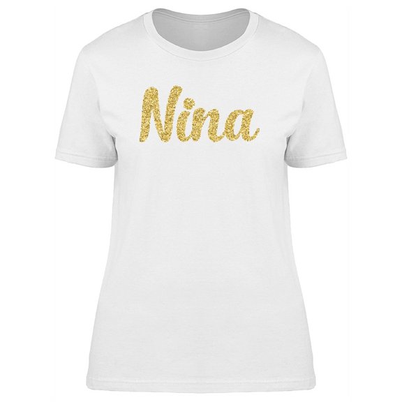 Nina In Gold Sparkle T-Shirt Women -Image by Shutterstock, Female Small