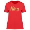 thumbnail image 1 of Nina In Gold Sparkle T-Shirt Women -Image by Shutterstock, Female x-Large, 1 of 2