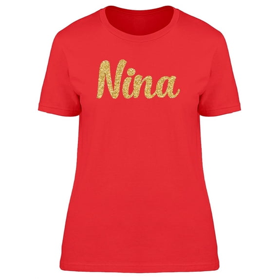 Nina In Gold Sparkle T-Shirt Women -Image by Shutterstock, Female x-Large