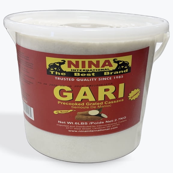 Nina International Gari Precooked Grated Cassava, 6 lbs RAHAMA MARKET