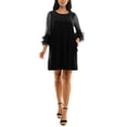 thumbnail image 1 of Women's Nina Leonard Ruffle-Sleeve Dress Color: Deep Sapphire Size: MEDIUM, 1 of 4