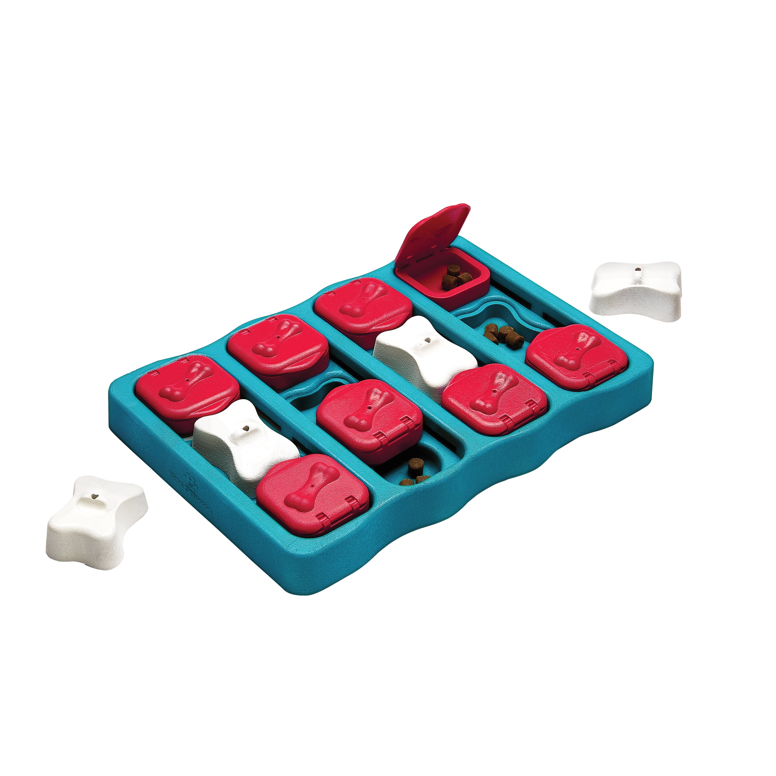 Interactive Green and Blue Multipuzzle Dog Treat Dispenser