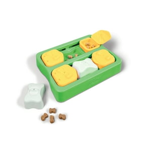 Outward Hound by Nina Ottosson Dog Brick Dog Puzzle Interactive Treat Puzzle Dog Enrichment Dog Toy, Level 2 Intermediate, Green, Small