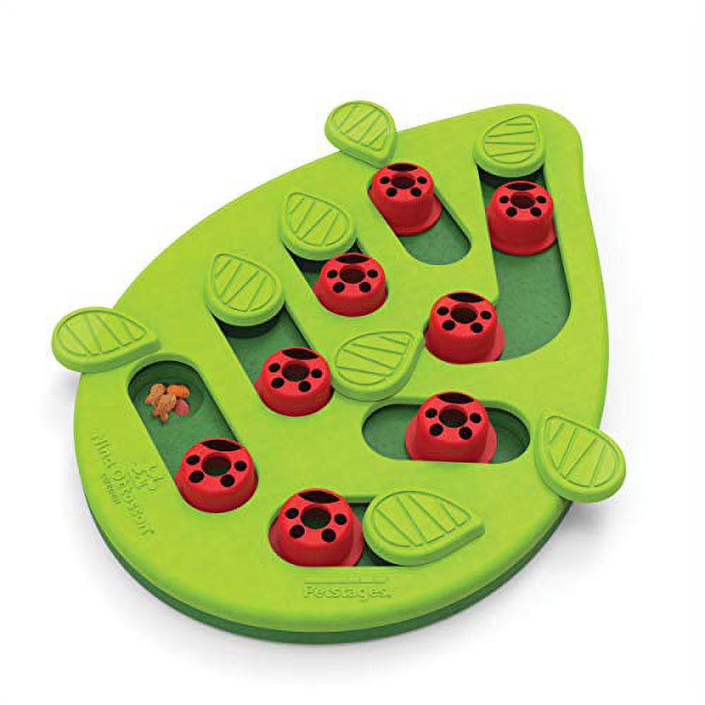 Green and Red Interactive Cat Treat Puzzle Toy