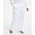 thumbnail image 1 of Nina Parker Womens Textured Pull-on Casual Trouser Pants, Off-White, Plus Size, 2X, 1 of 4