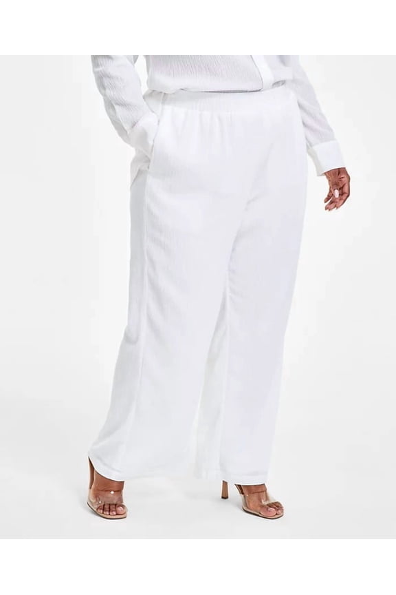 IVORY Women's Trendy Plus Size Textured Pull-On Pants, US 3X