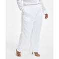 thumbnail image 1 of Nina Parker Womens Textured Pull-on Casual Trouser Pants, Off-White, Plus Size, 4X, 1 of 4