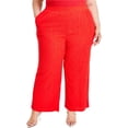 thumbnail image 1 of Nina Parker Womens Textured Pull-on Casual Trouser Pants, Red, Plus Size, 4X, 1 of 1