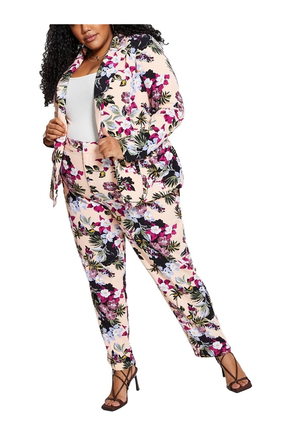 Trendy Plus Size Floral Print Blazer Floral Print 0X