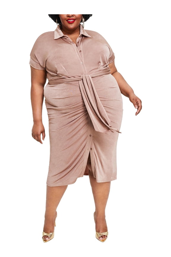 Womens Plus Collar  Shirtdress