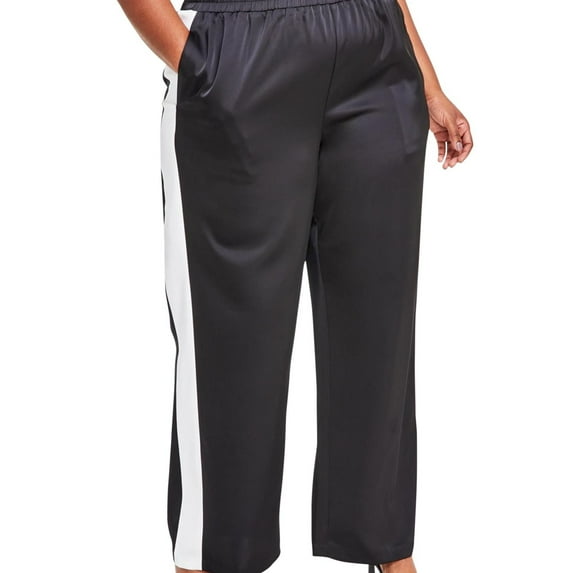 Nina Parker Womens Colorblock Casual Lounge Pants, Black, Plus Size, 2X