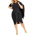 thumbnail image 1 of Nina Parker Womens Plus Faux Wrap Midi Wrap Dress, 1 of 1
