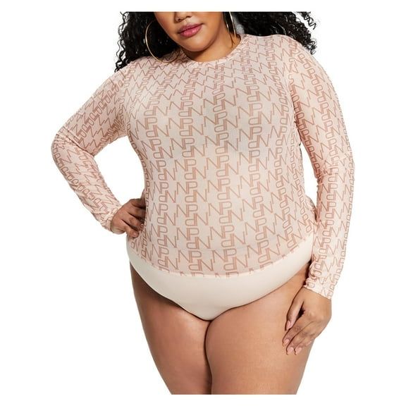 Nina Parker Womens Plus Monogram p  Bodysuit