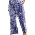 thumbnail image 1 of Nina Parker Womens Crushed Velvet Casual Lounge Pants, Purple, Plus Size, 4X, 1 of 1