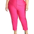 thumbnail image 1 of Nina Parker Womens Satin Casual Trouser Pants, Pink, Plus Size, 20W, 1 of 1