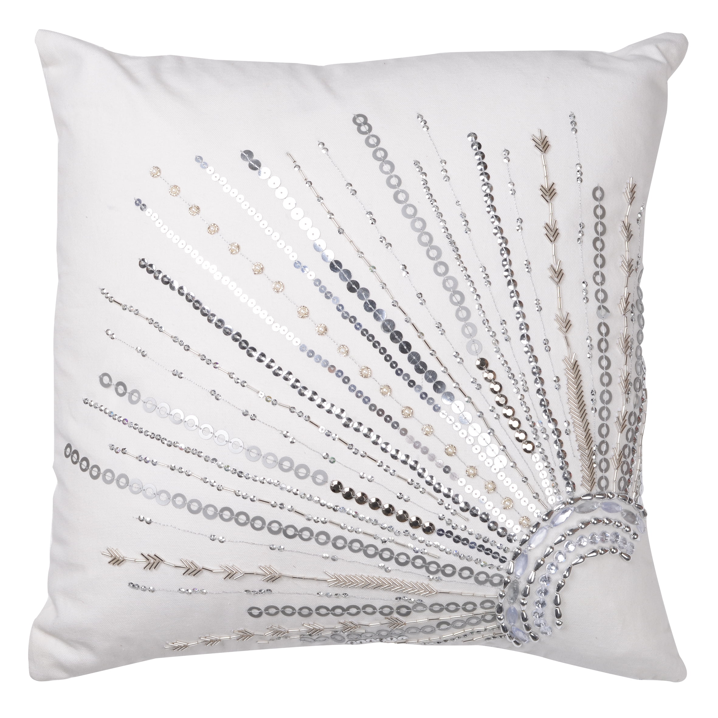 Silver beaded pillow cheap