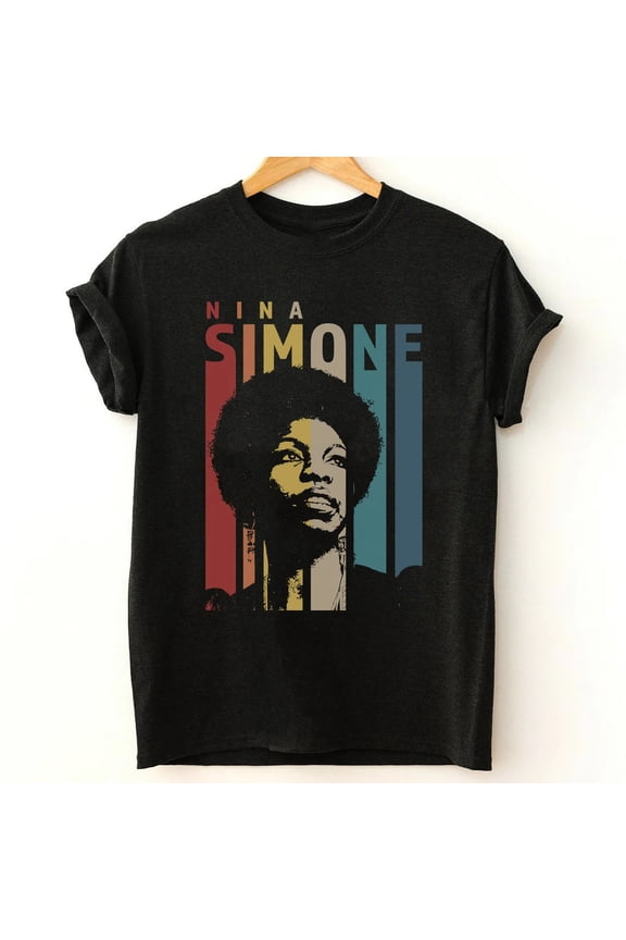 Nina Simone Singer T-shirt Black Short Sleeve All Sizes S-5Xl 1F355