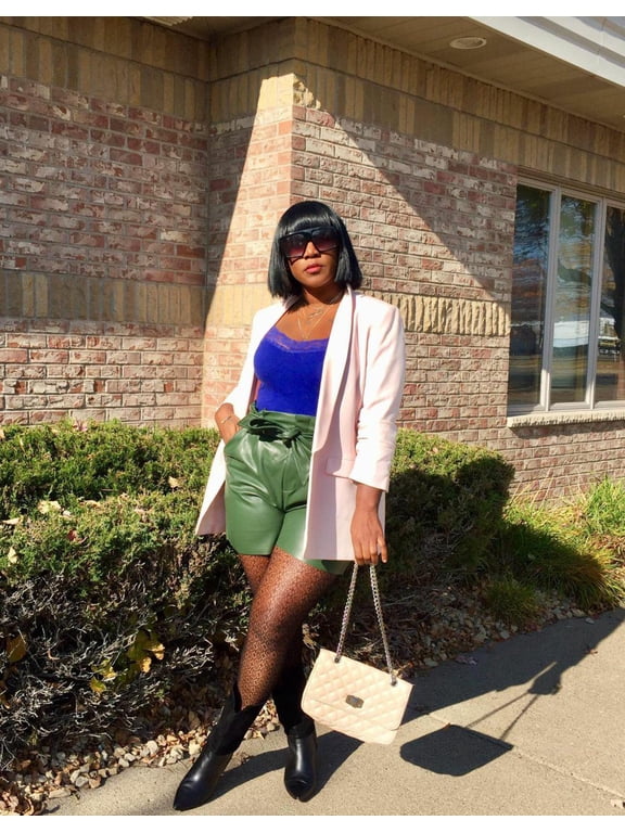 Nina Vegan Leather Shorts |Green