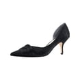 thumbnail image 1 of Nina Womens Blakely Satin Evening D'Orsay Heels Black 7.5 Medium (B,M), 1 of 4