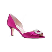 NINA SHOES Nina Womens Corrine Satin Peep-Toe D'Orsay Heels