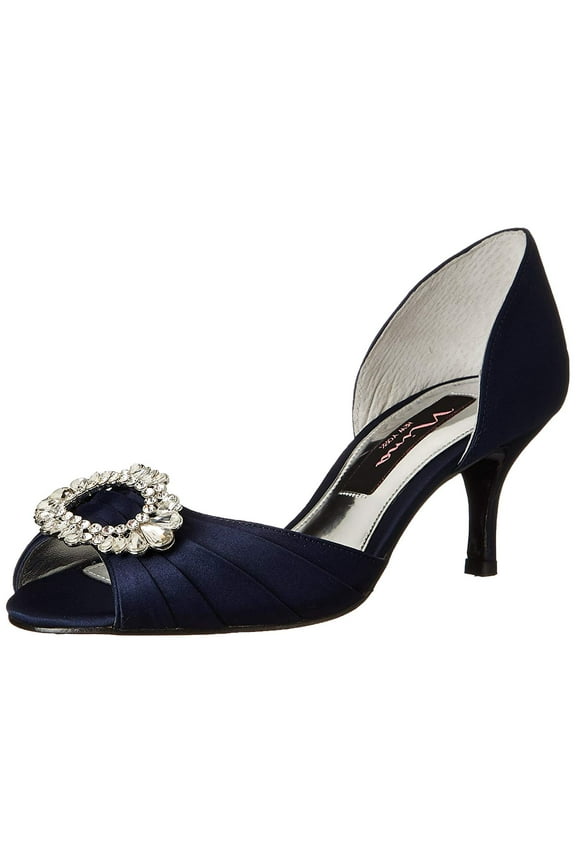Womens Crystah Evening Dress Pumps (New Navy, 5)