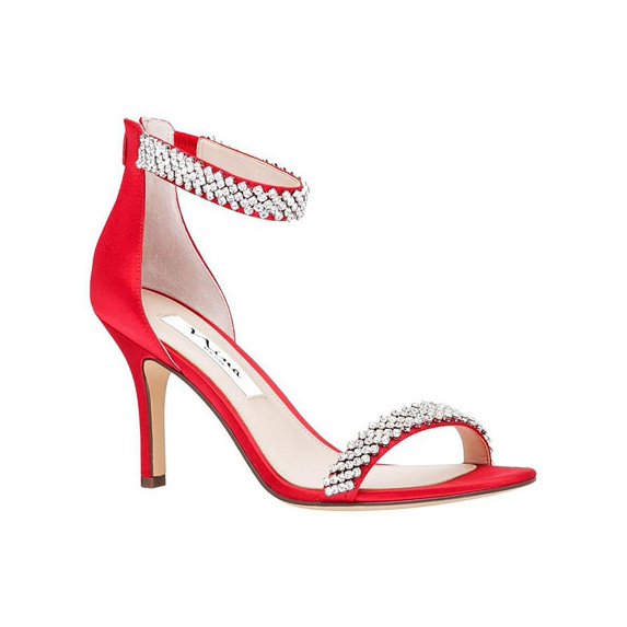 Nina Womens Vauna Leather Open Toe Evening Heels