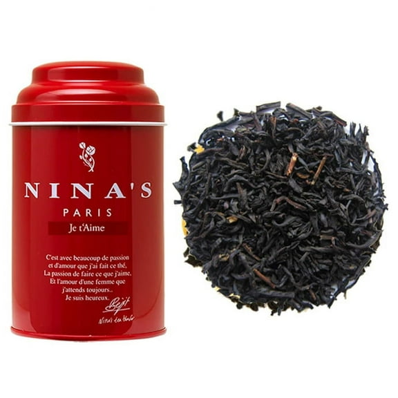 Nina's Paris Je t'aime Black tea with vanilla, caramel Tin of Loose Tea 100g