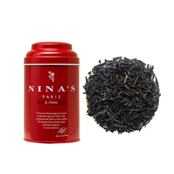 Nina's Paris Tea Je t'aime Tin of Loose Tea 100g (Black tea with vanilla, caramel)