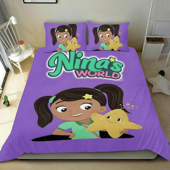 Ninas World-themed Bed Sheet Set Three Piece Set Comfortable And Skin Friendly Unique Design Home Decor Gifts For Family Friends fans54''x79''135cm*200cm