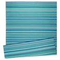 thumbnail image 1 of Ninamar Indoor/Outdoor Patio Rug – Balanced Stripes - Teal - 5'x7' - Reversible, Waterproof, Lightweight, UV & Stain Resistant – Durable Plastic Décor Rug - Portable for Beach, Deck, Entryway, 1 of 7