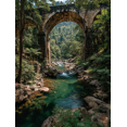 thumbnail image 1 of Nine Arches Bridge Sri Lanka Window View Canvas Print, Modern Window Style Scenic Art Ready To Hang, 1 of 8