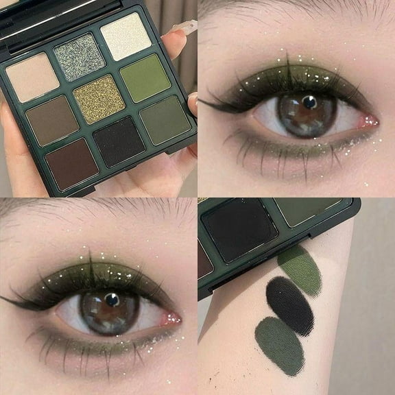 Nine Color Eye Shadow Plate Vintage French Black Green Contrast Olive Green Small Smoke Eye Shadow Plate