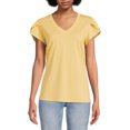 thumbnail image 1 of Nine.Eight Women Casual Loose Fit Basic Cap Sleeve Short Sleeve T-Shirt, 1 of 5