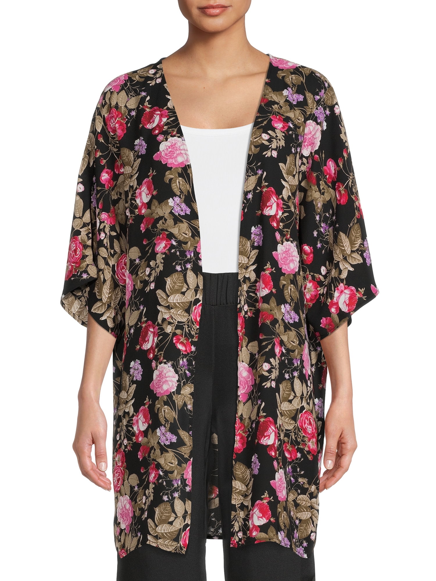 Nine.Eight Women Pattern Kimono Duster - Walmart.com