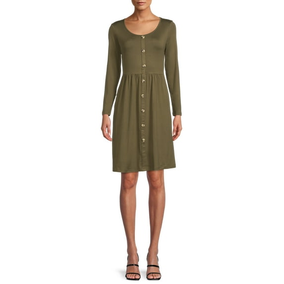 Nine.Eight Women's Button-Down Skater Dress, Sizes XS-3XL