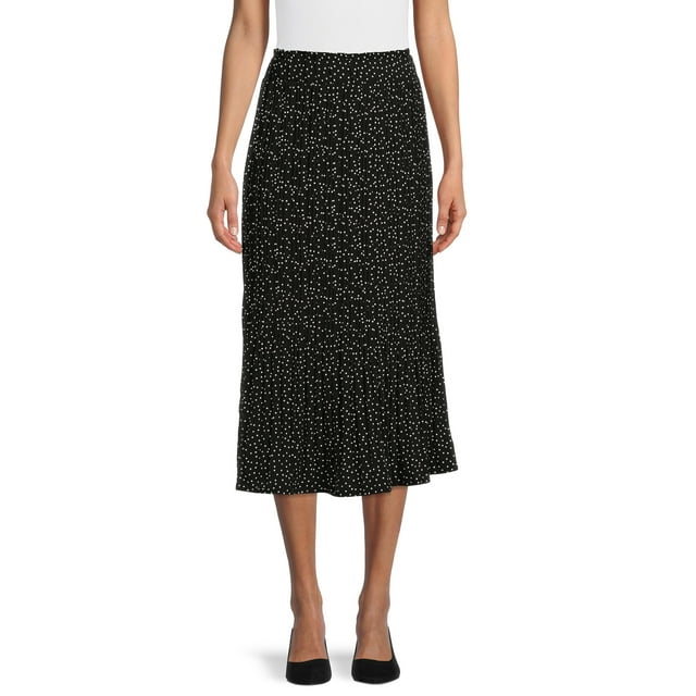 Nine.Eight Women's High-Waisted Midi Swing Skirt - Walmart.com