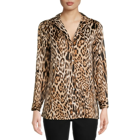 Nine.Eight Women's Long Sleeve Button Down Blouse