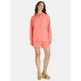 thumbnail image 1 of Nine.Eight Women's Long Sleeve Shirt and Pull On Shorts Set, 2-Piece, Sizes XS-XXXL, 1 of 5