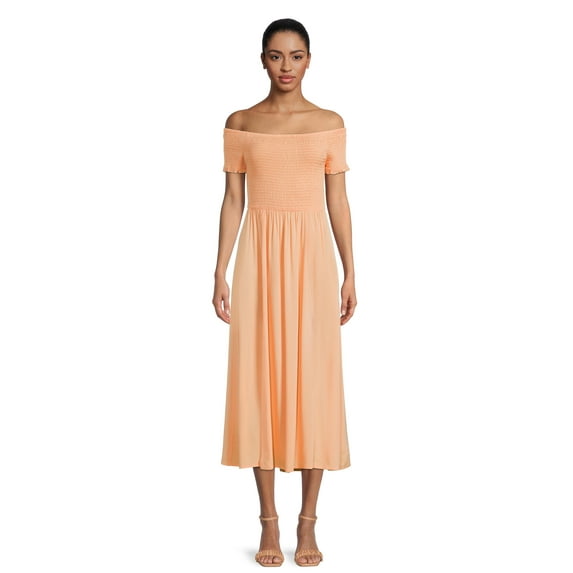 Nine.Eight Women's Off The Shoulder Smocked Dress