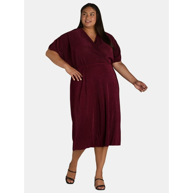 Plissé deals pleated wrap dress