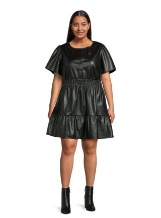 Plus size leather hotsell dresses for sale