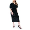 thumbnail image 1 of Nine.Eight Women’s and Women's Plus Faux Wrap Plisse Midi Dress, Sizes XS-4X, 1 of 2