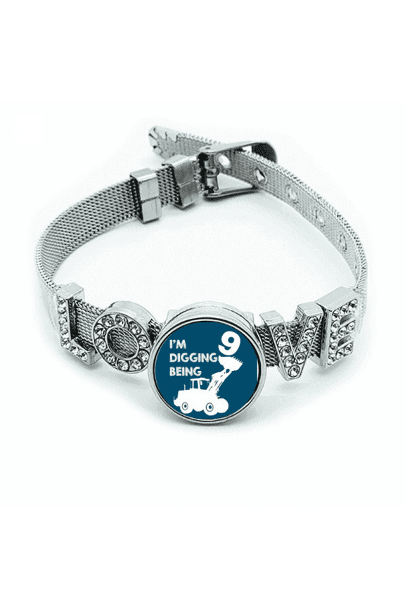 Nine Excavator Project Birthday Bracelet Wristband Crystal Love Adjustable Bangle