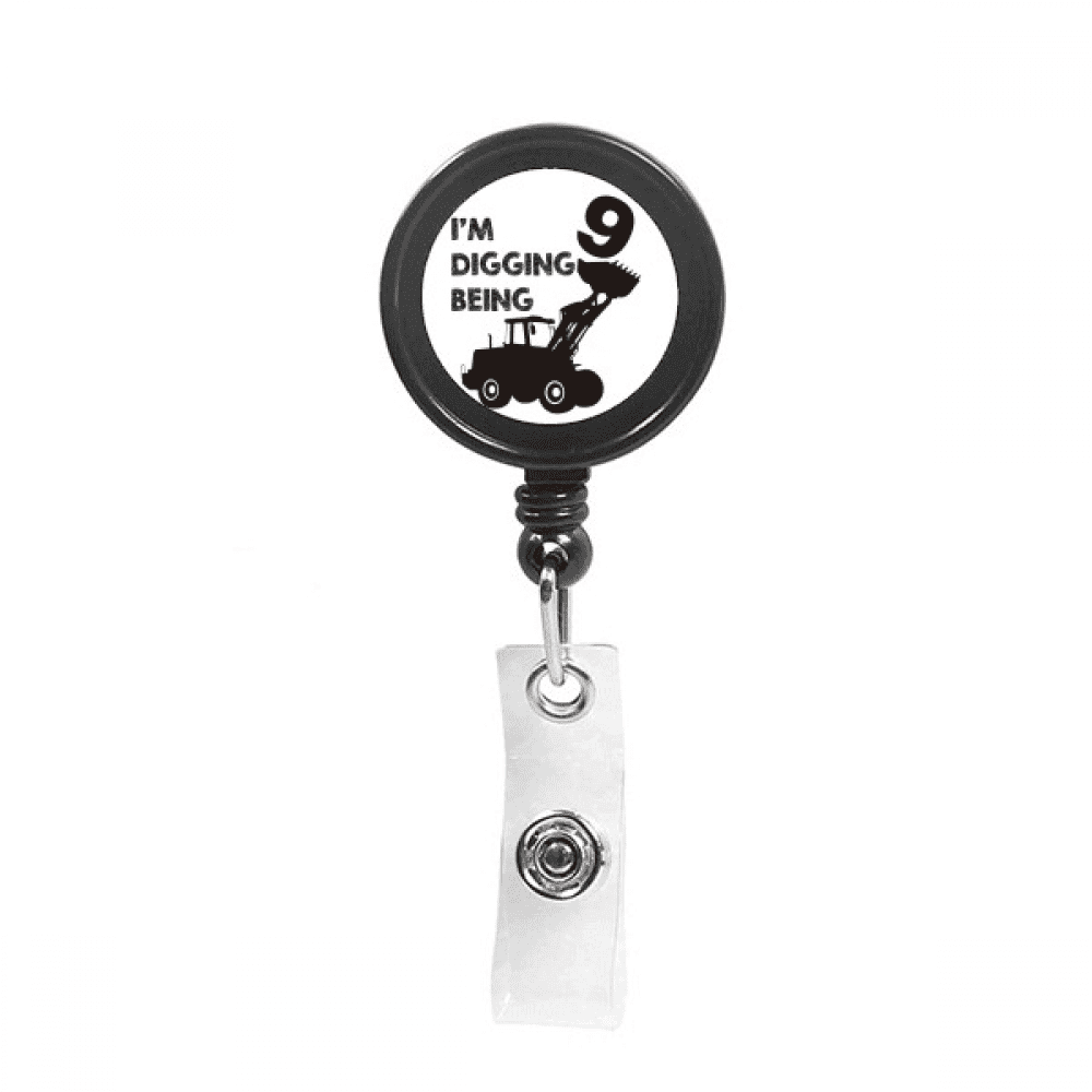 Nine Excavator Project Birthday Retractable Keychain Badge Holder ID Badge